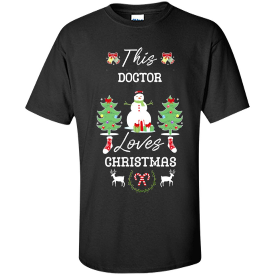 This Doctor Loves Christmas Tree Shirt with Snowman
