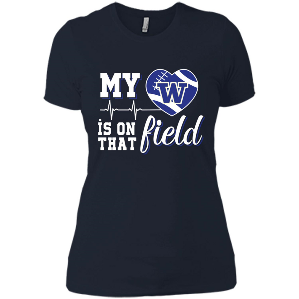 Washington Huskies Football My Heart is on that Field - Ladies' Boyfriend T-Shirt