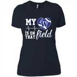 Washington Huskies Football My Heart is on that Field - Ladies' Boyfriend T-Shirt