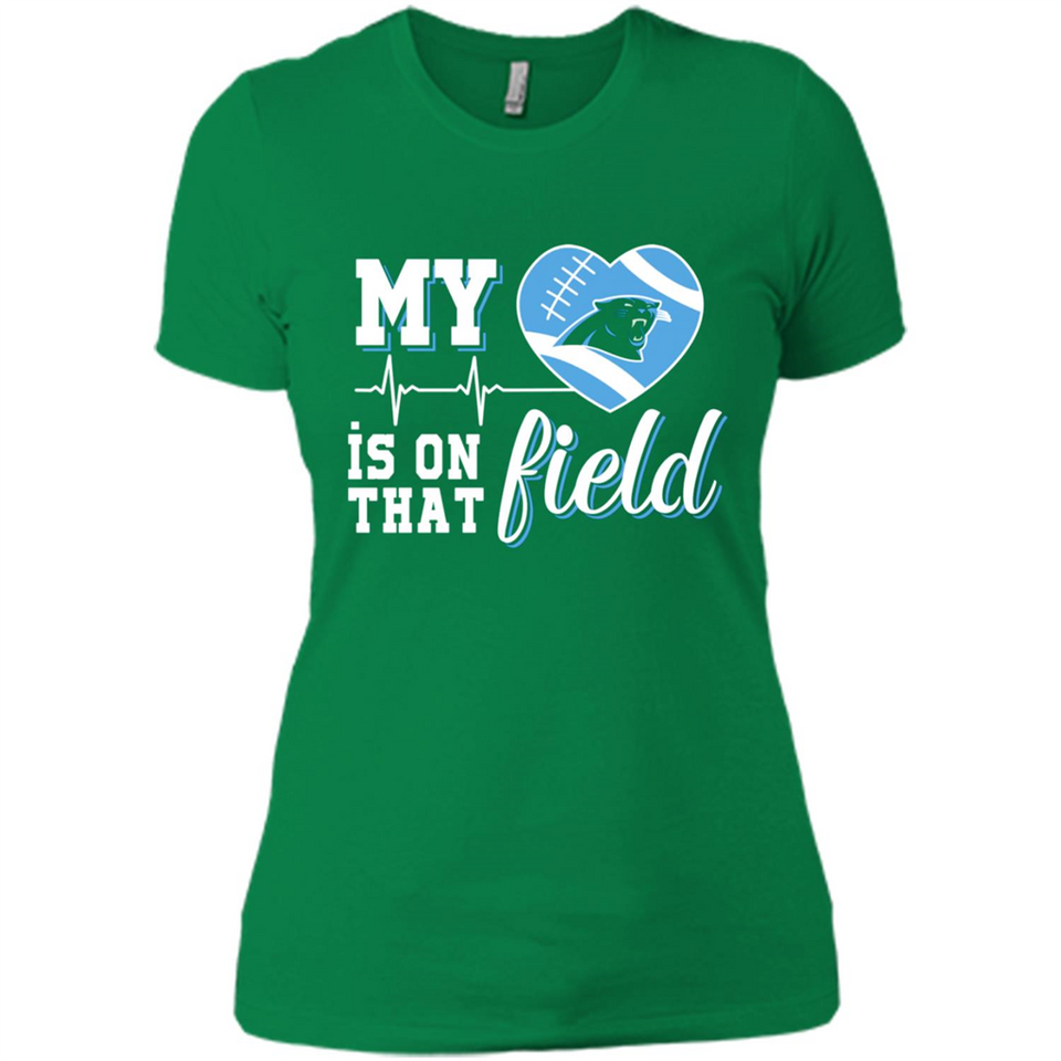Carolina Panthers Football My Heart is on that Field - Ladies' Boyfriend T-Shirt