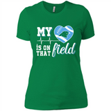 Carolina Panthers Football My Heart is on that Field - Ladies' Boyfriend T-Shirt