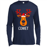 Comet Santa Claus Funny Xmas Holiday T-Shirt - Canvas Long Sleeve T-Shirt
