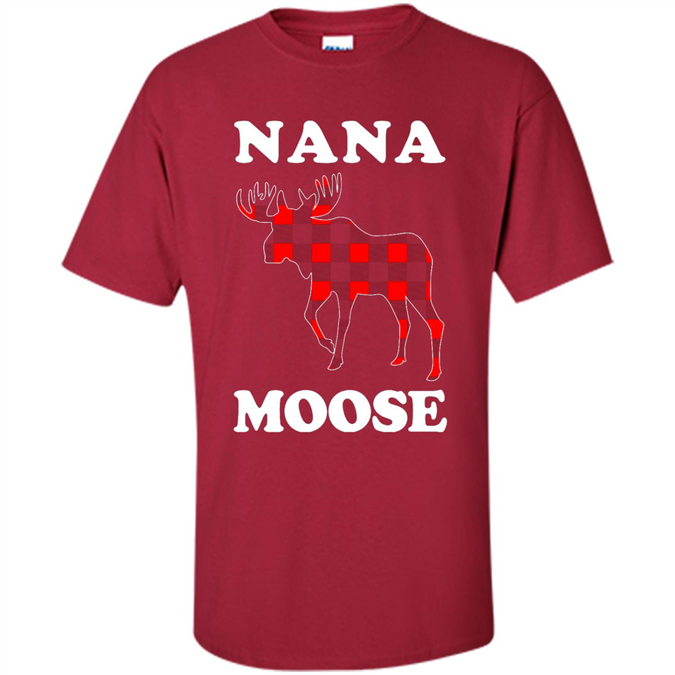 Nana Moose Funny Christmas Plaid Buffalo T-Shirt - Shirt