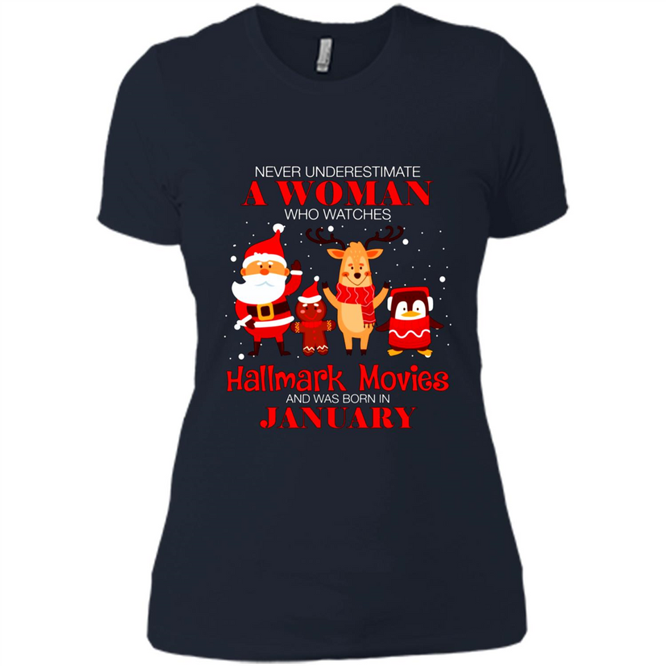Never Underestimate A January Woman Watches Hallmark Movies Sweatshirt PINGPONG