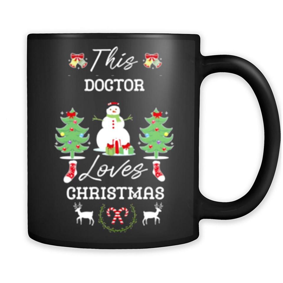 This Doctor Loves Christmas Tree Shirt with Snowman