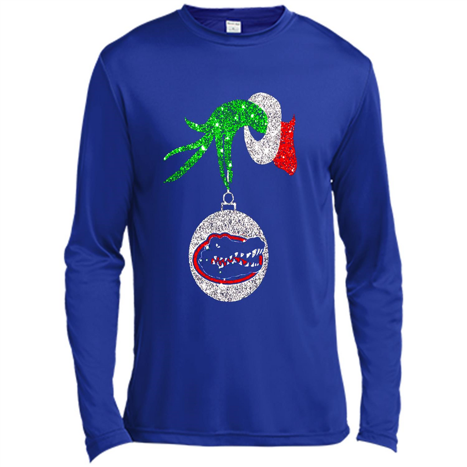Funny Florida Gators Glitter Grinch Monogram Ornament Christmas Gift - Canvas Long Sleeve T-Shirt