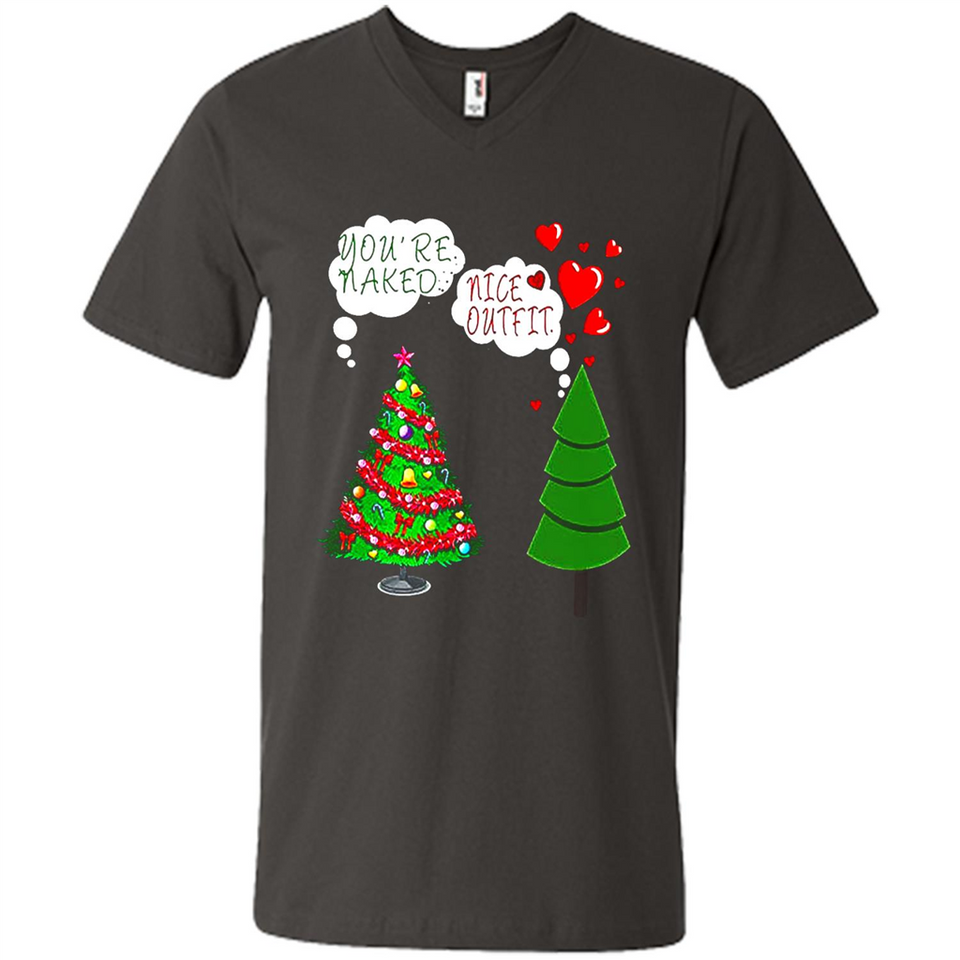 Fir Loves Christmas Tree Funny Undecorated Joke - Men's V-Neck