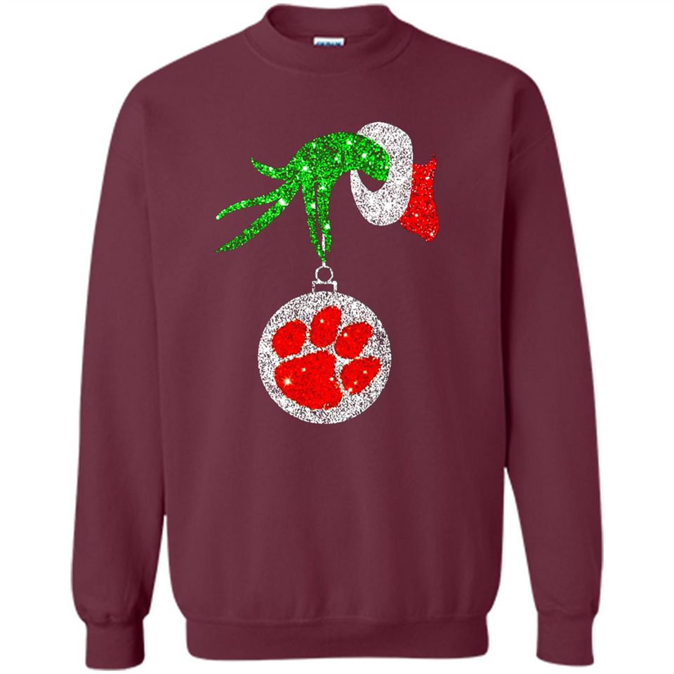 Amazing tee Clemson Tigers Glitter Grinch Monogram Ornament Christmas Gift - Sao chép - Sweatshirt