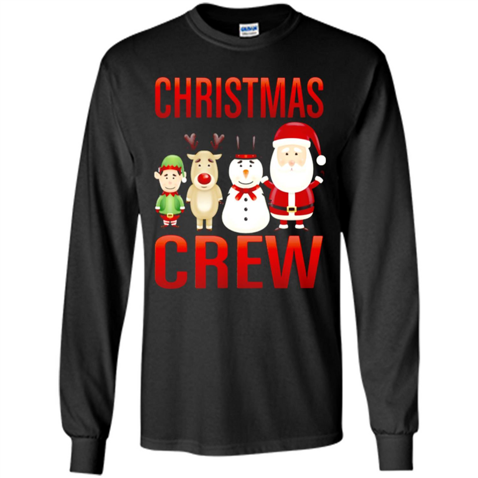 CHRISTMAS CREW Shirt X-mas Santa Snowman Reindeer Elf - Long Sleeve T-Shirt