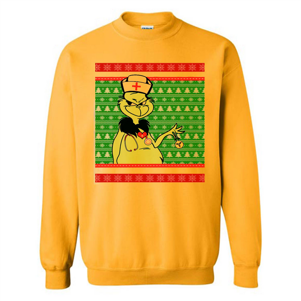 Grinch Nurse Ugly Christmas Sporty T-Shirt PINGPONG - Sweatshirt