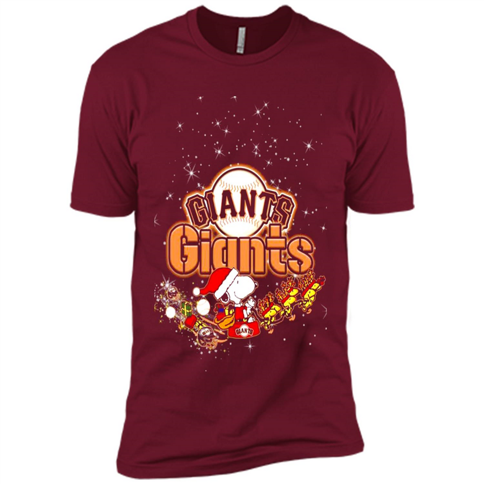 Snoopy Christmas San Francisco Giants - Premium Short Sleeve T-Shirt