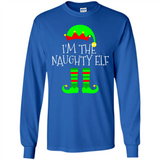 Matching Family Christmas Shirt Funny I'm The Naughty Elf Black mugs PINGPONG - Long Sleeve T-Shirt