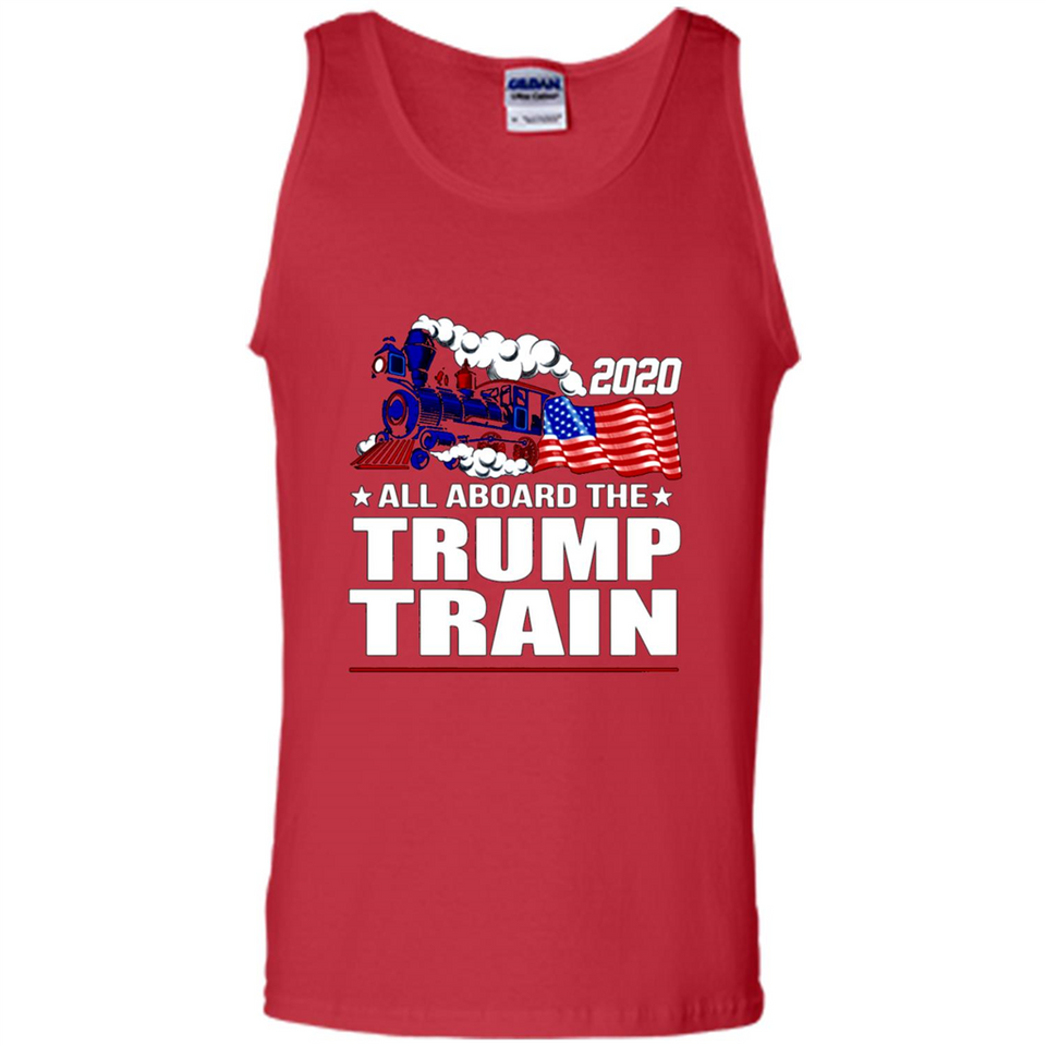 All Board The Trump Train 2020 Patriotic U.S Flag pingpong - Tank Top