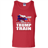 All Board The Trump Train 2020 Patriotic U.S Flag pingpong - Tank Top