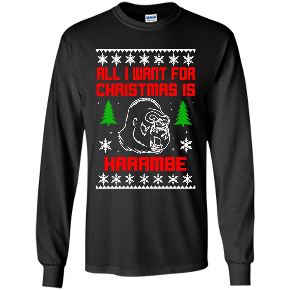 All I Want For Christmas Is HarambeT Rex Attack Reindeer ugly sweater PINGPONG