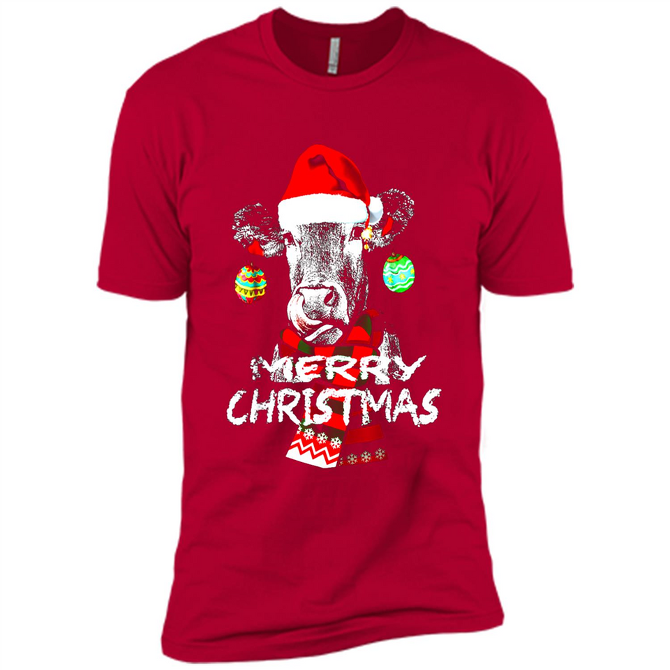 Fabulous Mooey christmas Heifers Cow Christmas lights - Premium Short Sleeve T-Shirt