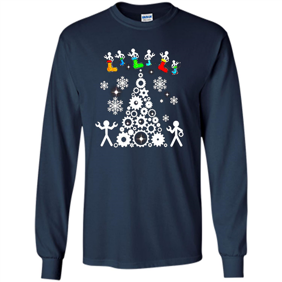 Funny Mechanics Ugly Christmas 2018 - Long Sleeve T-Shirt