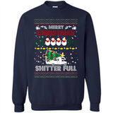 Merry Christmas Shitter Full Christmas Tree Snowman Sweater PINGPONG - Sweatshirt