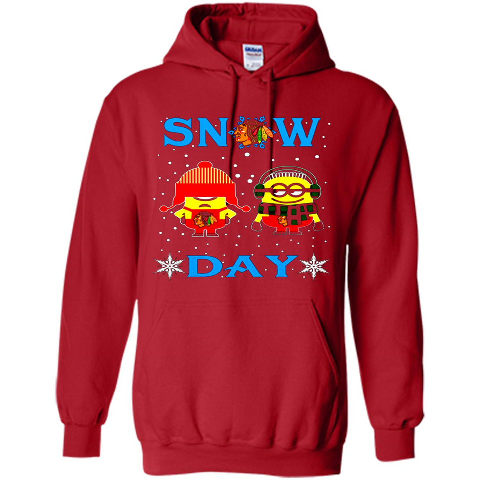 Snow Day Shirt For Chicago Blackhawks Vs Minion Fans pingpong