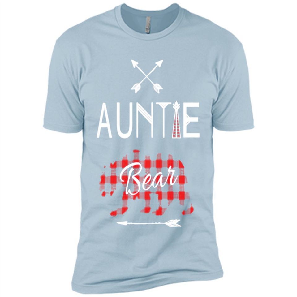 Aunt Shirt Buffalo Plaid Family Camp Bear Tee - Premium Short Sleeve T-Shirt