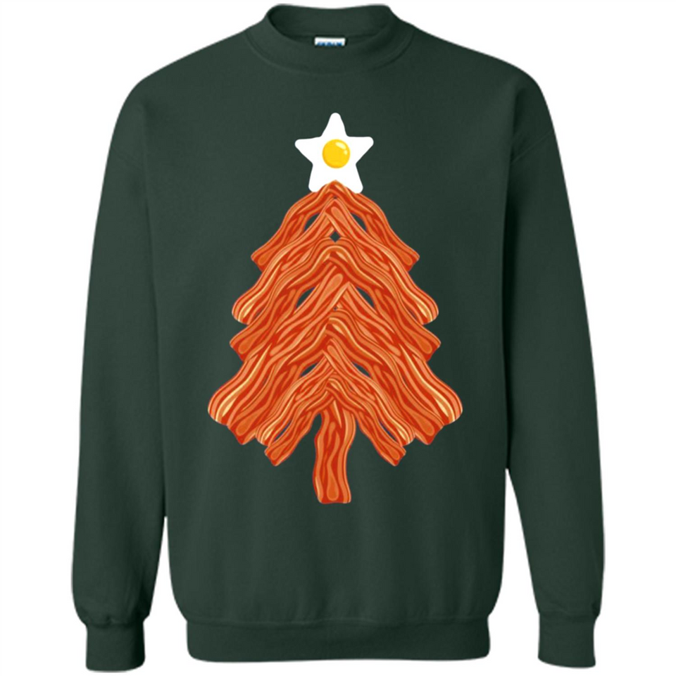 Bacon & Eggs Over Easy Fried Food Breakfast Xmas Tree Foodie - Sweatshirt