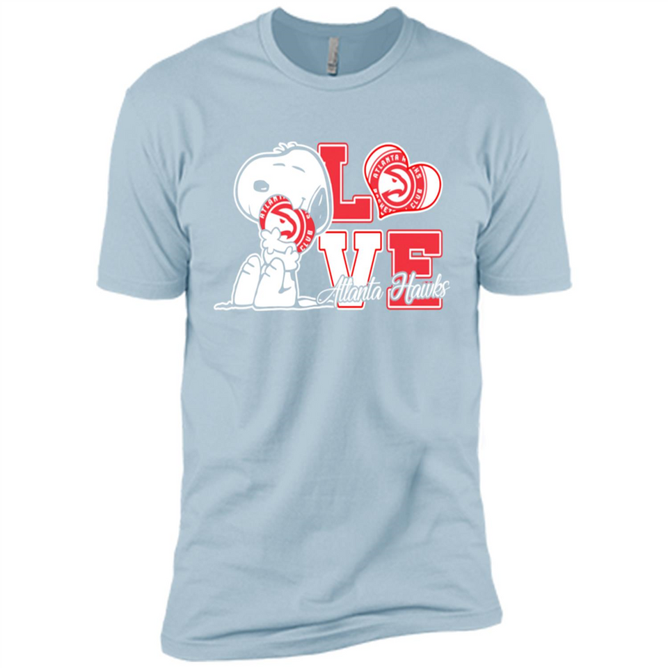 Snoopy loves NBA Atlanta Hawks - Premium Short Sleeve T-Shirt