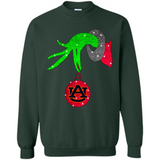 GRINCH HAND HOLDING AUBURN TIGERS GLITTER CHRISTMAS PINGPONG