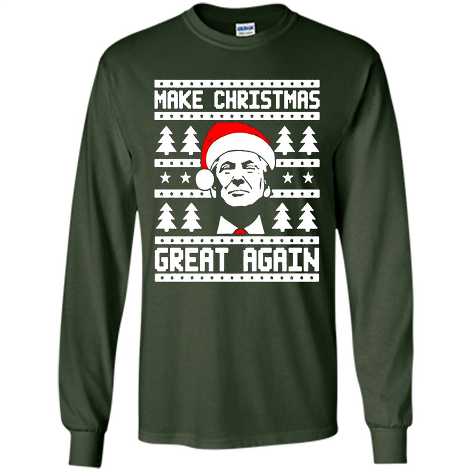 Fabulous Make Christmas Great Again Trump Ugly Christmas - Long Sleeve T-Shirt