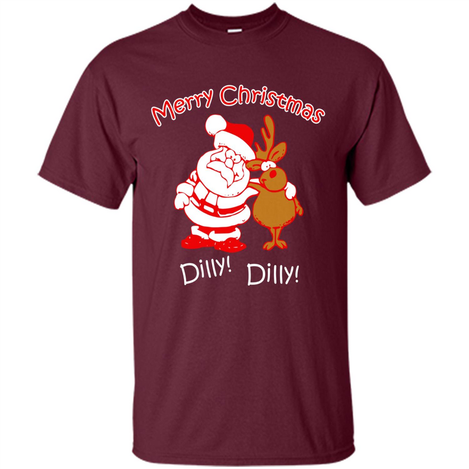 Christmas T-Shirt Santa And Reindeer Dilly Dilly - Shirt
