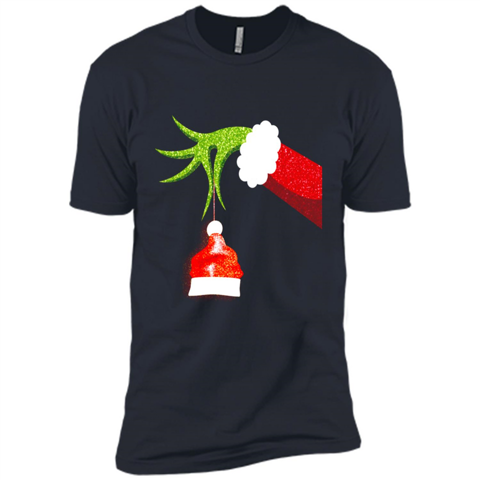 Funny Grinch Hand Holding Santa Hat Ornament Christmas PING PONG