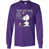 Snoopy I'm Not Anti-Social I Am Selectively Social