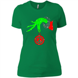 Christmas The Grinch Hand Holding Hippie Ornament - Ladies' Boyfriend T-Shirt