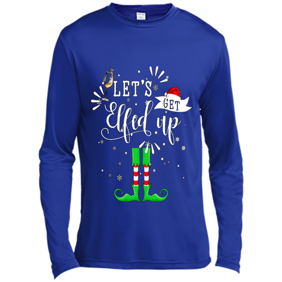 Let's Get Elfed Up Funny Drinking Wine Christmas Elf PINGPONG
