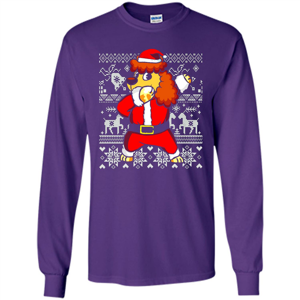 Dabbing Poodle Santa Christmas Holiday Sweatshirt - Long Sleeve T-Shirt