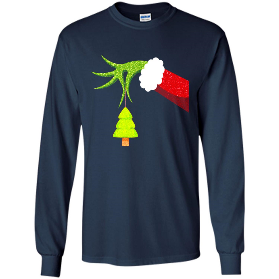 Funny Grinch Hand Holding Christmas Tree Ornament Christmas PING PONG