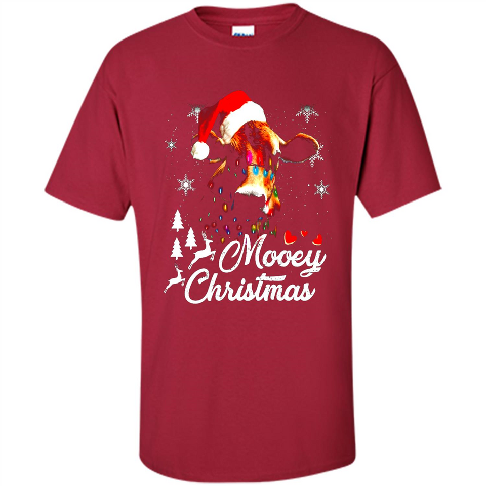 Mooey Christmas Cow Santa Christmas Lover Lights Sweatshirt - Shirt