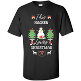 This Hacker Loves Christmas Tree Shirt with Snowman