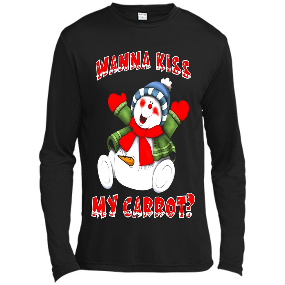 Snowman Wanna Kiss My Carrot Christmas - Canvas Long Sleeve T-Shirt