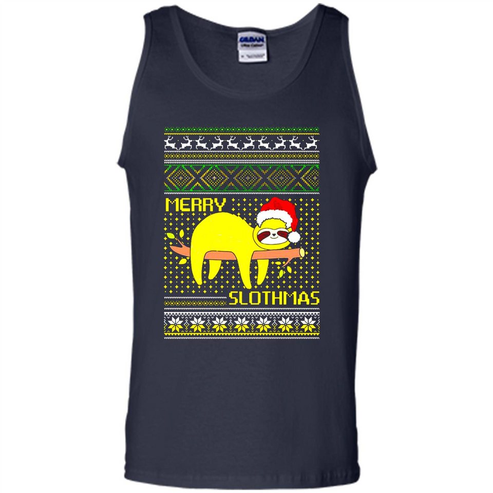 Merry Slothmas Sloth Christmas Sweater PINGPONG - Tank Top