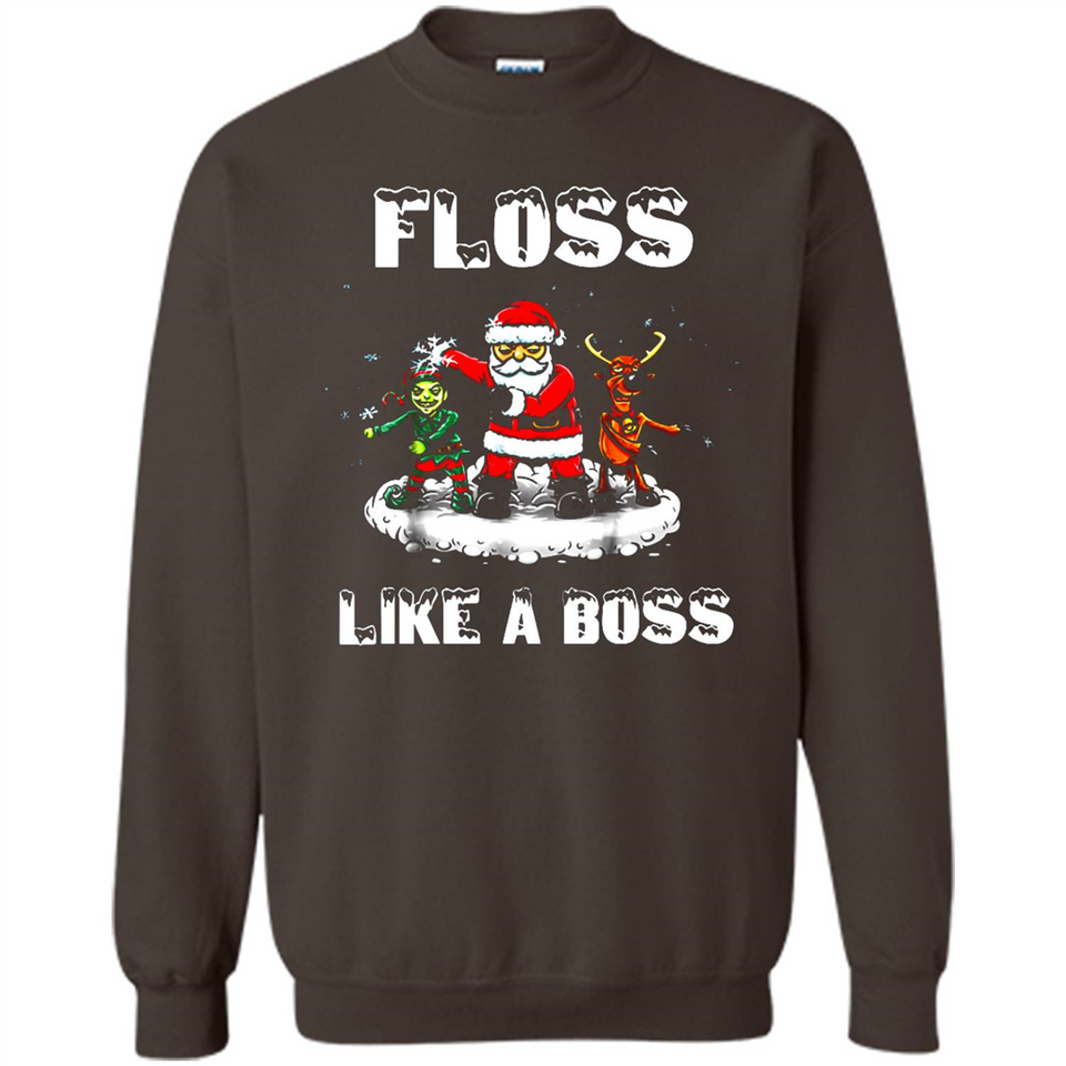 Floss Like A Boss Santa Flossing Dance Funny - Sweatshirt