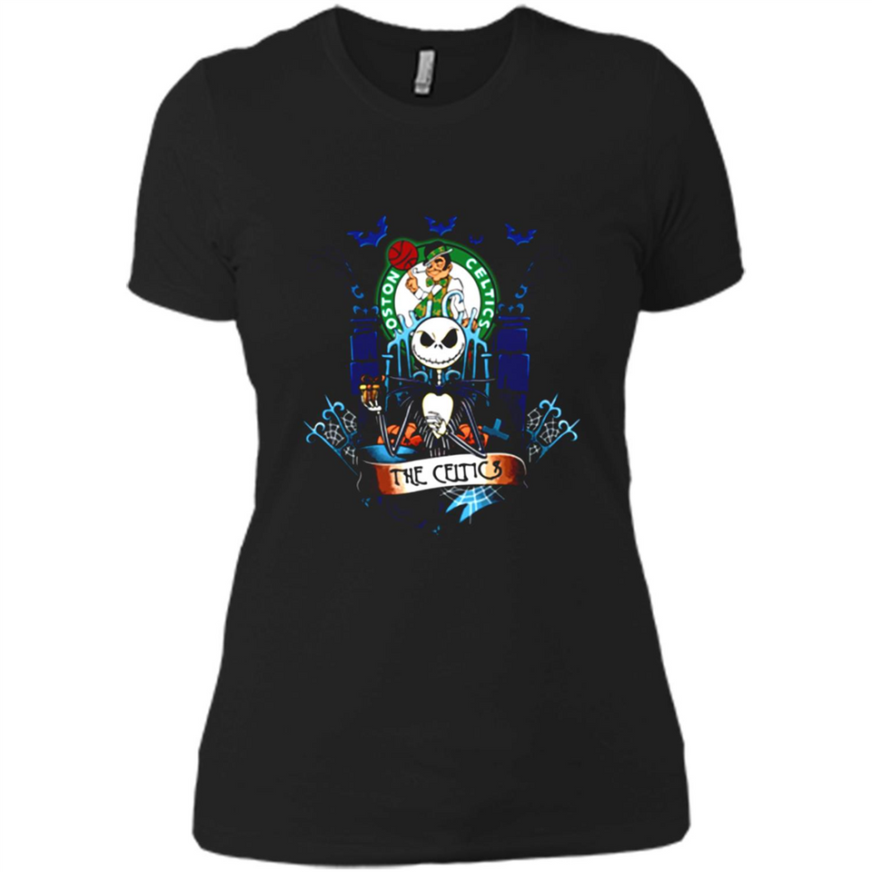 Boston Celtics Halloween The Nightmare Before Christmas - Ladies' Boyfriend T-Shirt