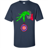 GRINCH HAND HOLDING CHICAGO CUBS GLITTER CHRISTMAS PINGPONG