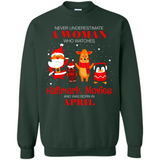 Never Underestimate An April Woman Watches Hallmark Movies Sweatshirt - Sweatshirt