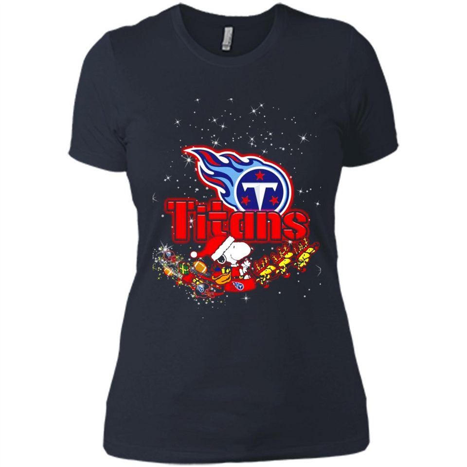 Snoopy Christmas Tennessee Titans - Ladies' Boyfriend T-Shirt