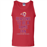 Reasons to be a Los Angeles Rams Fan Complete List on Back - Tank Top