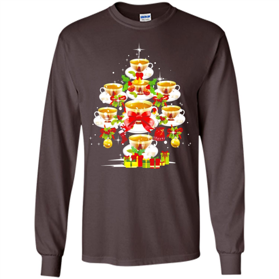 Tea Christmas Tree T-shirt Funny Tea Xmas Gift