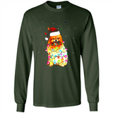 Pomeranian Santa Lights Christmas Dog Xmas Sweatshirt - Long Sleeve T-Shirt