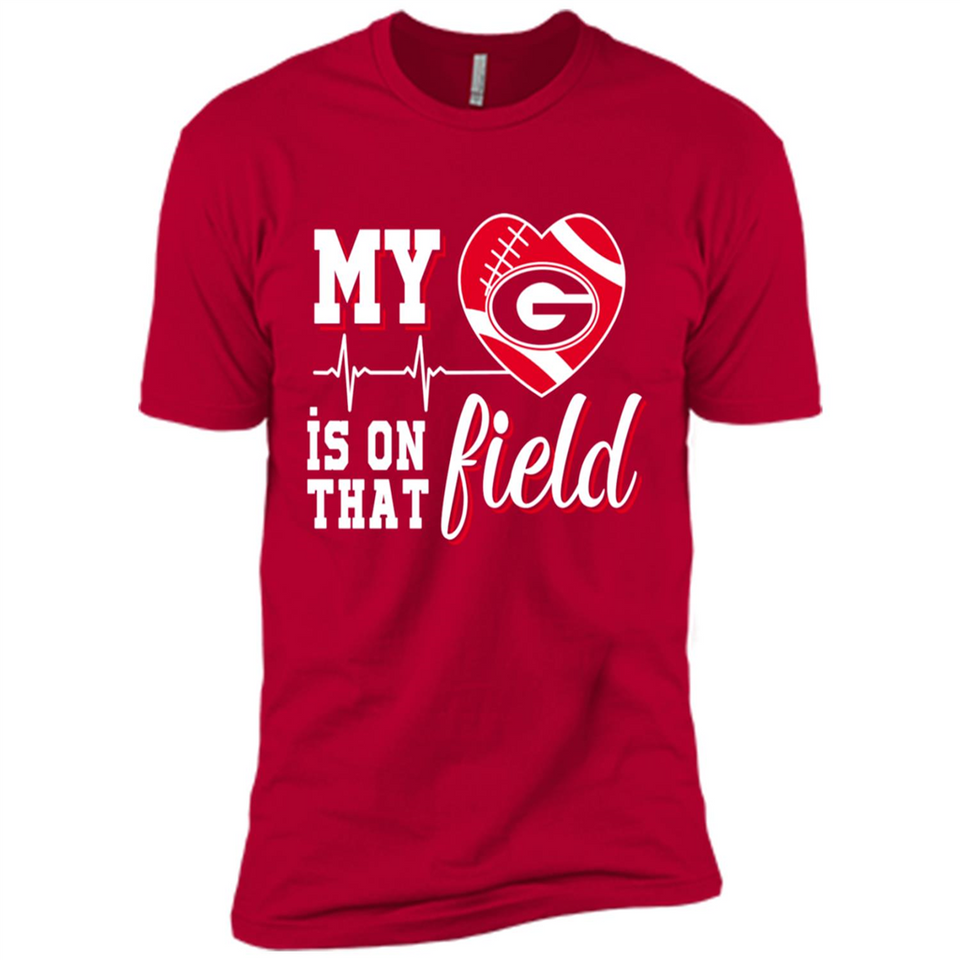 Georgia Bulldogs Football My Heart is on that Field - Premium Short Sleeve T-Shirt