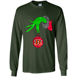 GRINCH HAND HOLDING CINCINNATI BENGALS GLITTER CHRISTMAS PINGPONG