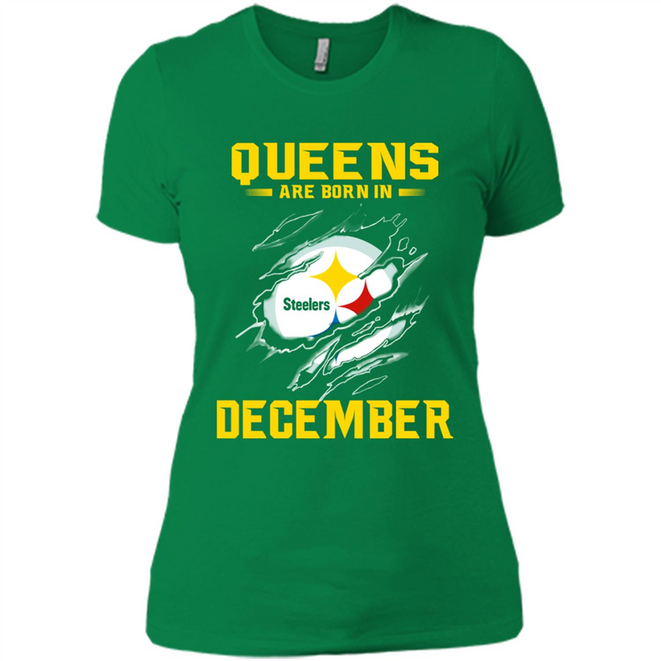 Queens Are Born In December - Pittsburgh Steelers Football - Ladies' Boyfriend T-Shirt
